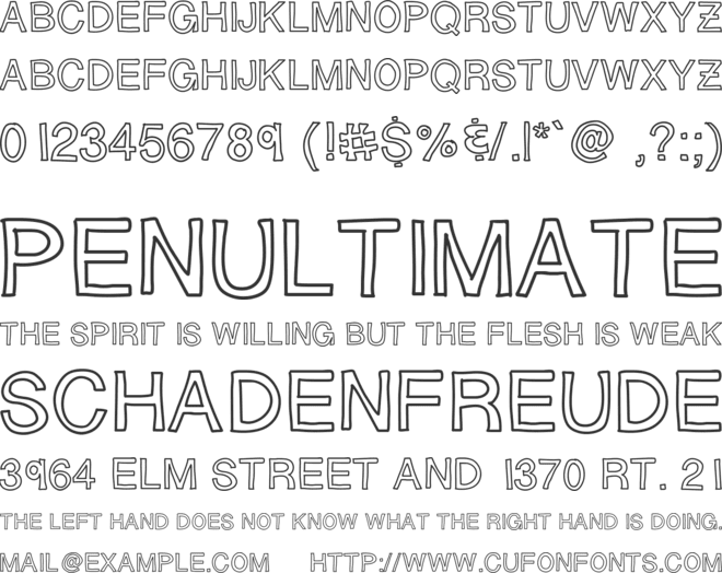 SloppyHollow font preview