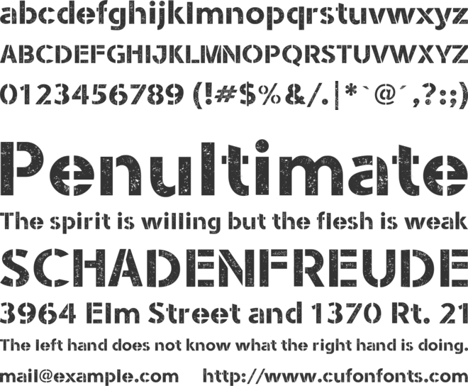 Stencil Army WW I font preview