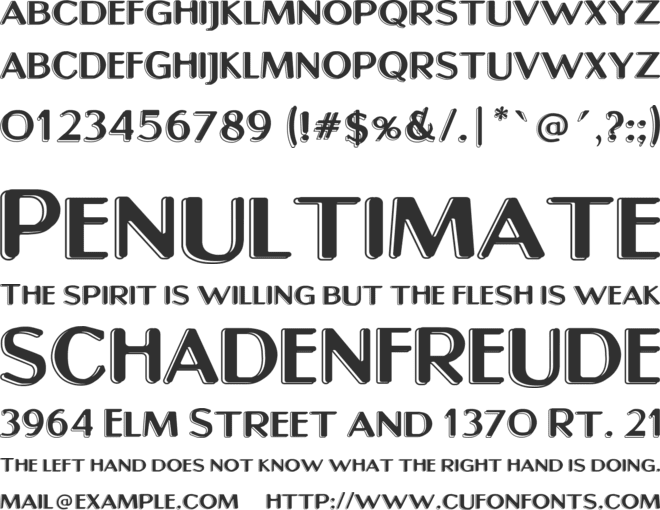 Sunset Boulevard font preview