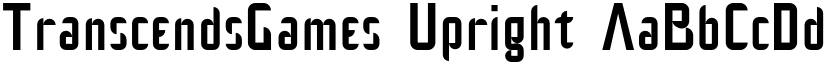 TranscendsGames Upright font