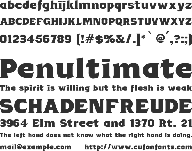 TSIYUGUNSINI font preview