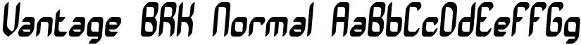 Vantage BRK Normal font