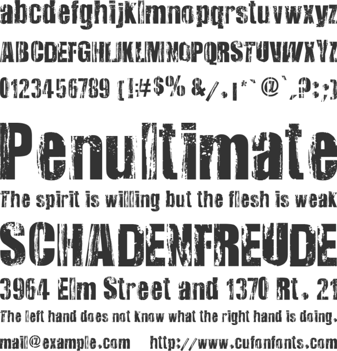 Very Damaged font preview