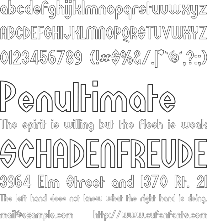 Wazoo Outline font preview