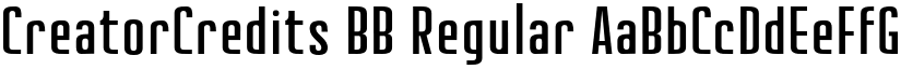 CreatorCredits BB Regular font