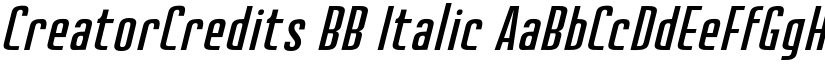 CreatorCredits BB Italic font
