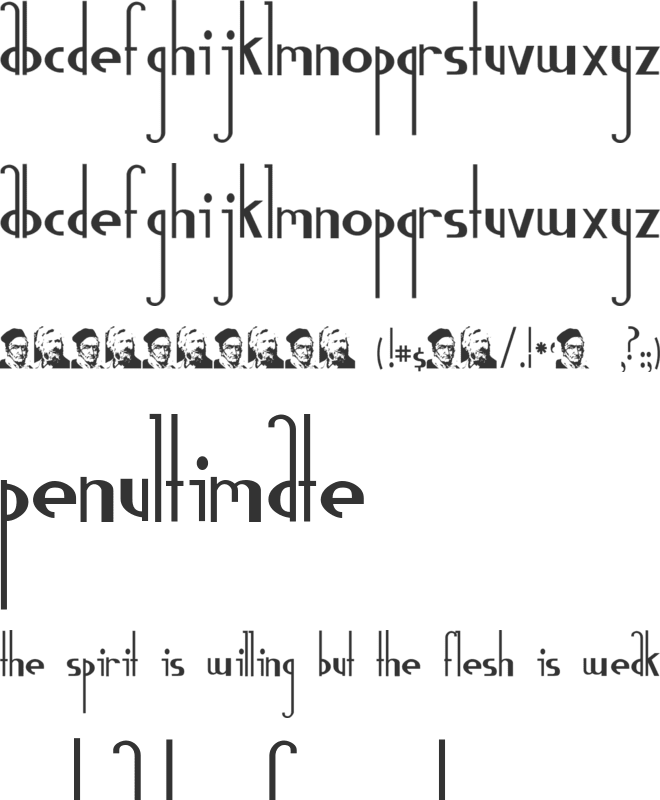 Gauss Jordan font preview