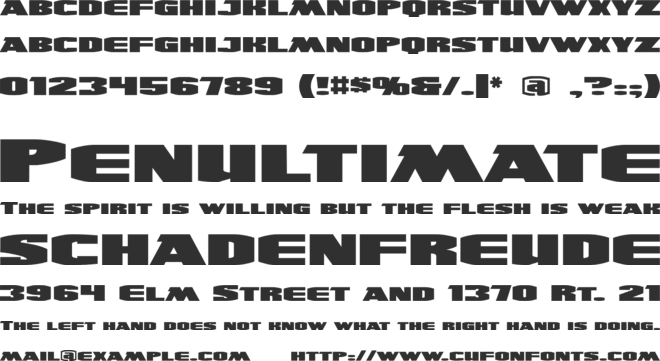 UltraViolent BB font preview