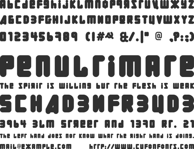 URALphat font preview
