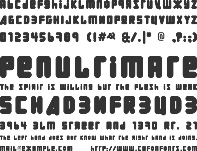 URALphat font preview