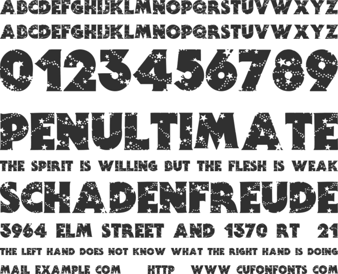 Stars font preview