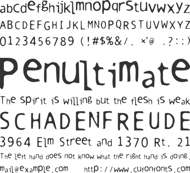 Warm milk font preview