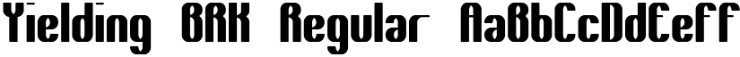 Yielding BRK Regular font