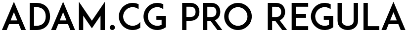 ADAM.CG PRO Regular font