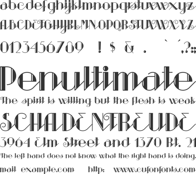 Sarsaparilla font preview