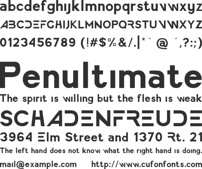 America Faster font preview