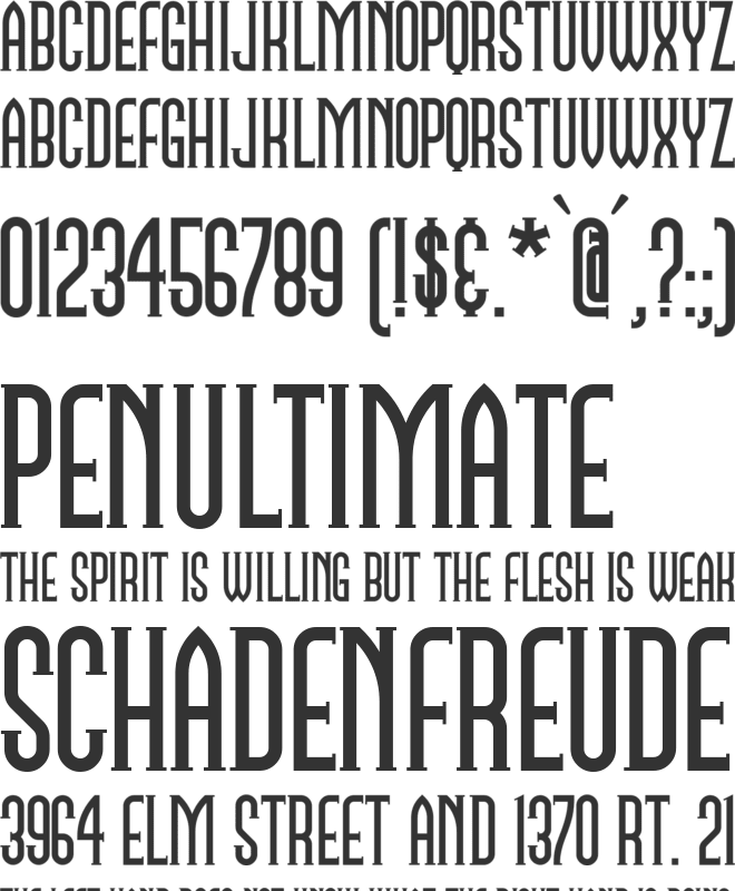 Namesake NF font preview