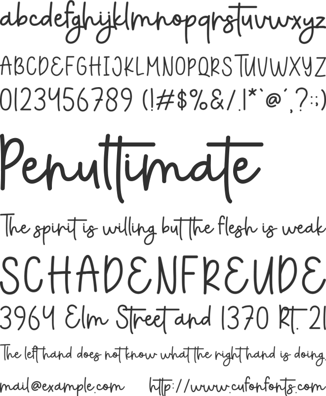 Everything font preview