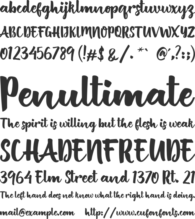 British Script font preview