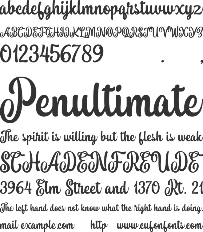 Arucard font preview