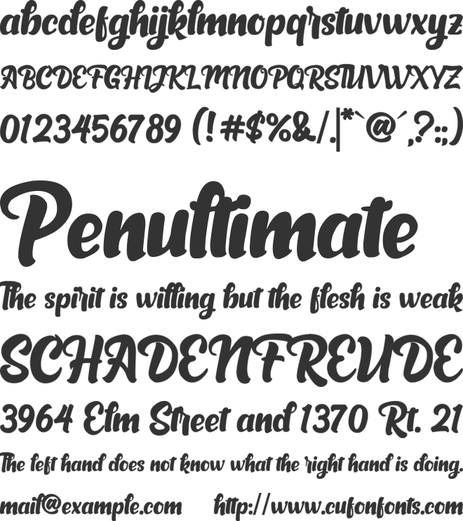 Sarllett font preview