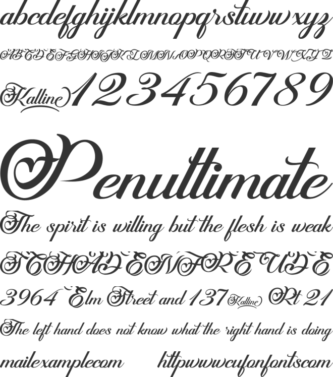 Kalline font preview