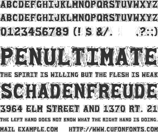 Gommogravure font preview