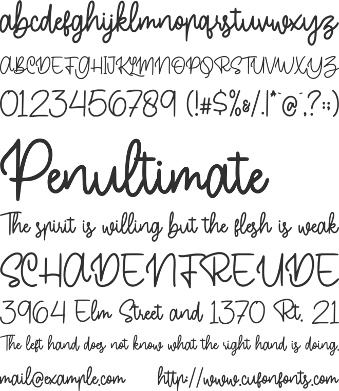 Buttercake font preview