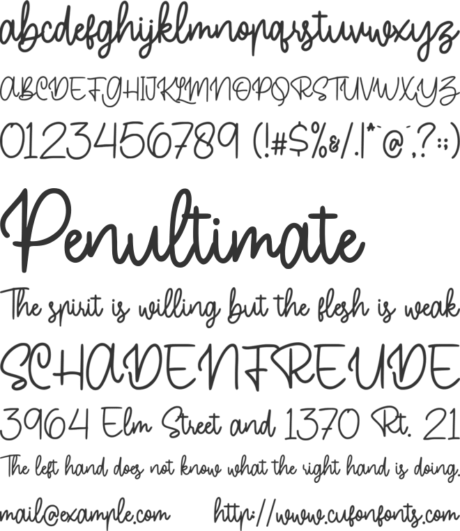 Buttercake font preview