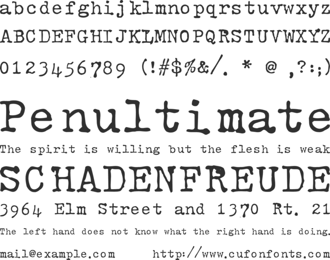 Typewriter Rustic RNH font preview