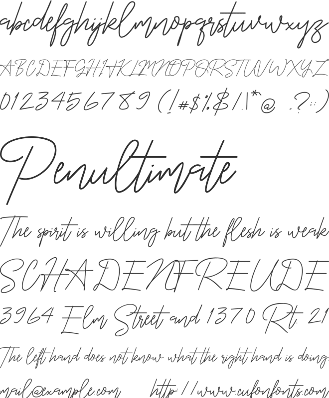 OnesilverSignature font preview