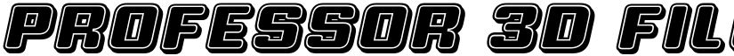 Professor 3D Filled Italic font
