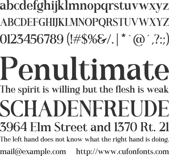 Romerio font preview