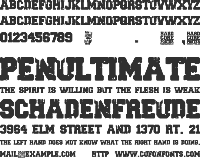 HARDCORE POSTER font preview