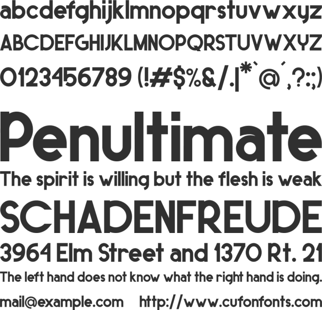 SUNDAY Personal use font preview