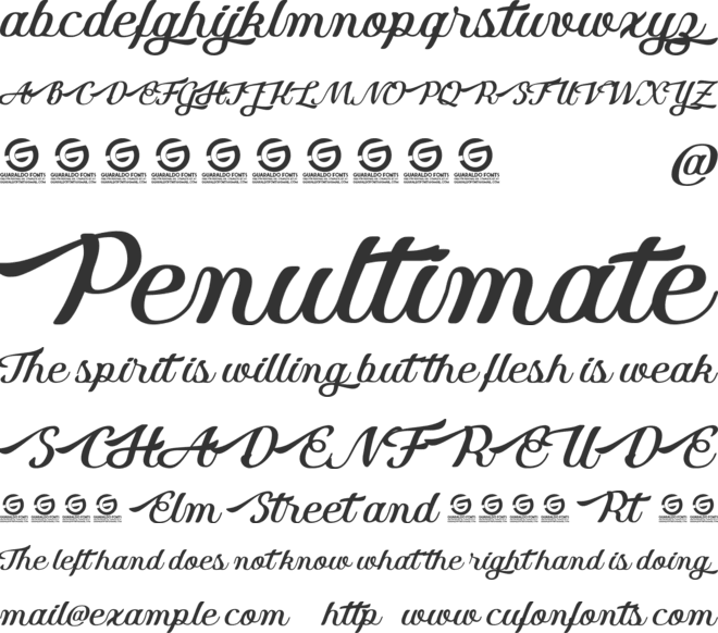 Sunglass font preview