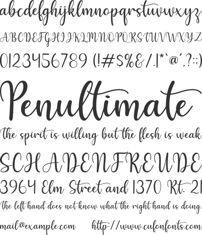 Hello font preview