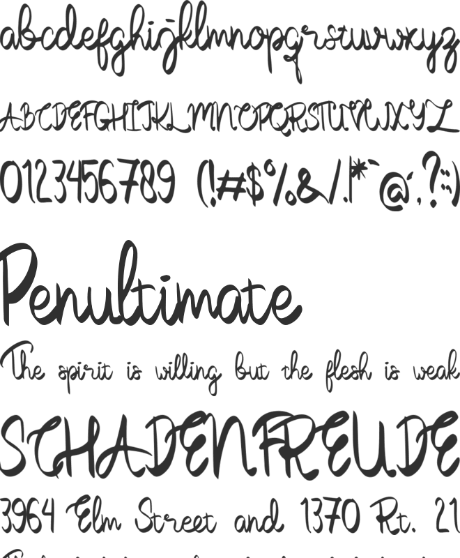 Thumbellia font preview
