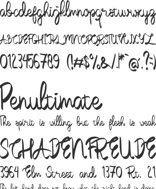 Thumbellia font preview