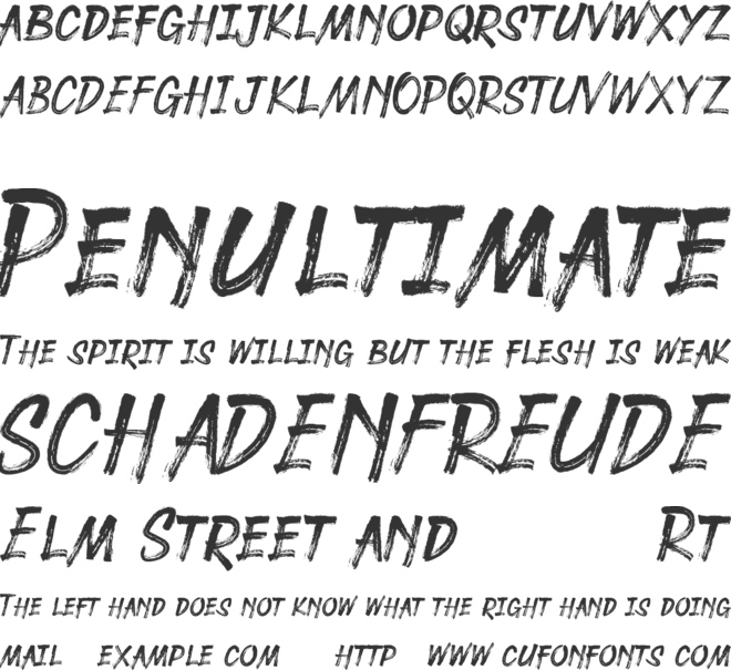 Under Rock font preview