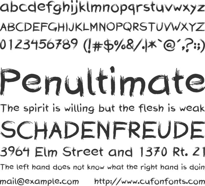 Stiff Brush JK font preview