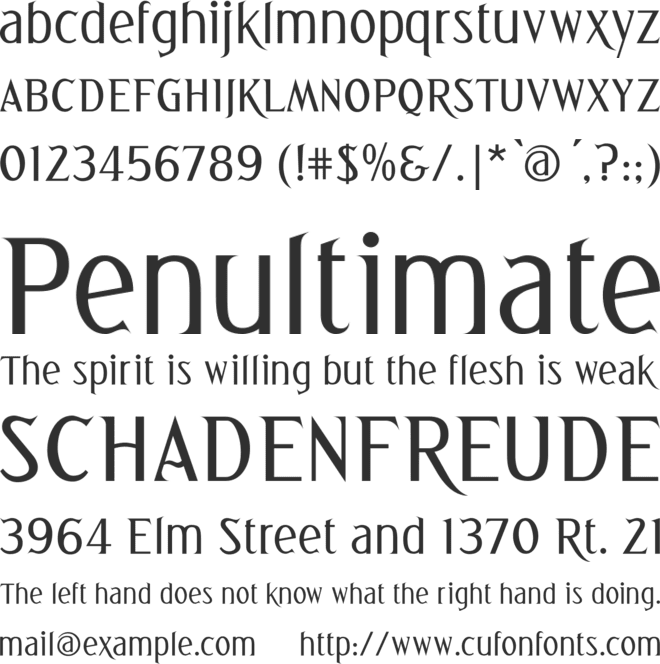 Greetings font preview