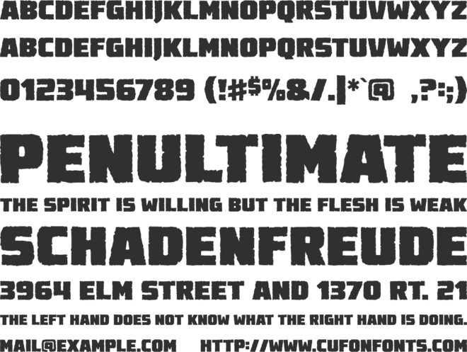 Destroy Earth BB font preview