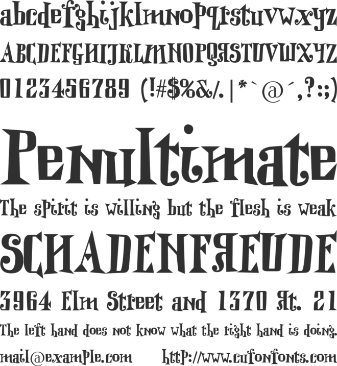 Qranklestein font preview