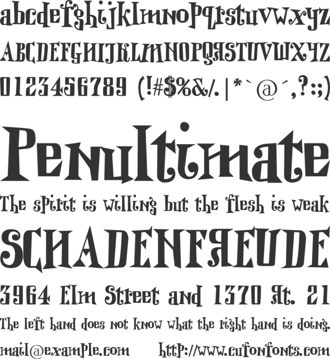 Qranklestein font preview