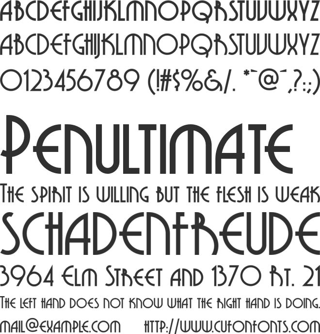 Grenadier NF font preview