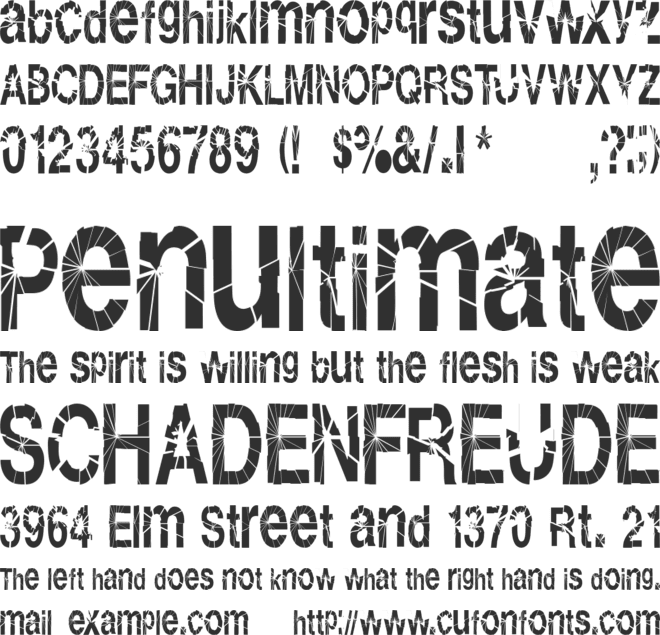 Shatterboxx font preview