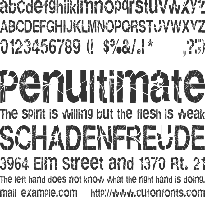 Shatterboxx font preview