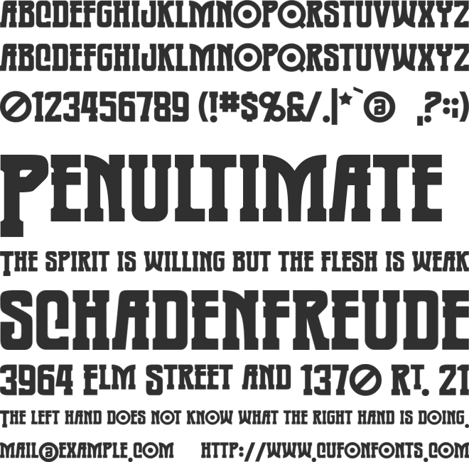 Warmonger BB font preview