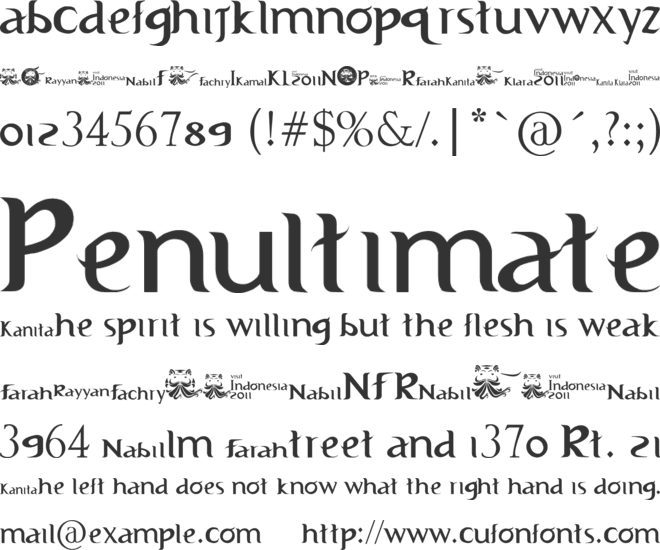 Visit Indonesia 2011 #2 font preview